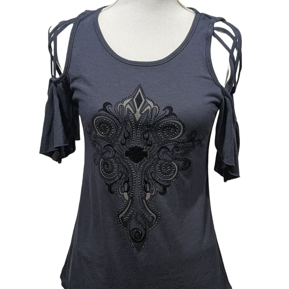 Harley Davidson Cold Shoulder Top
